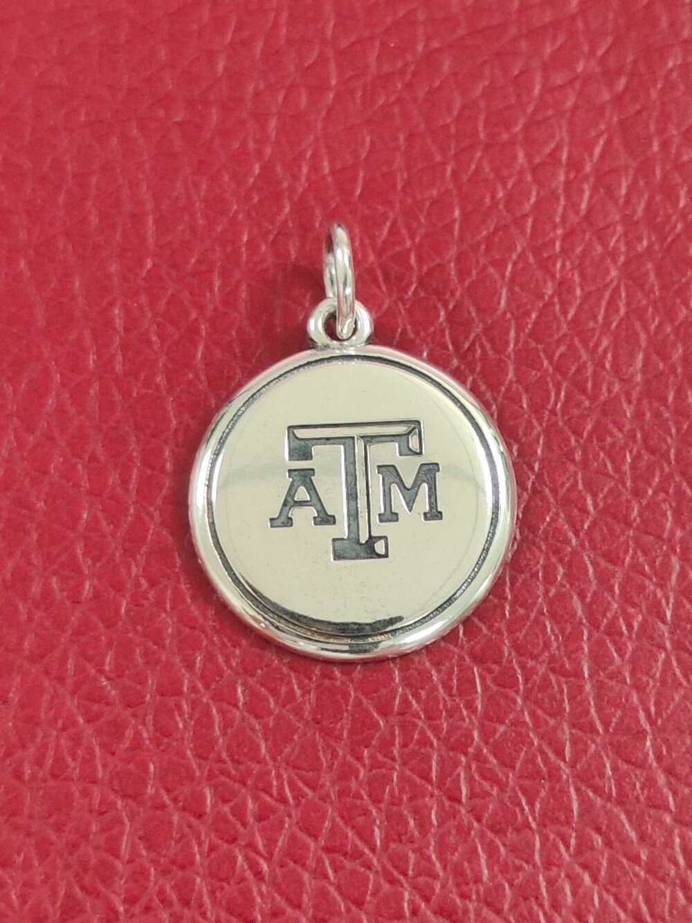 James Avery Texas A&M University Disc Charm Sterling Silver with box